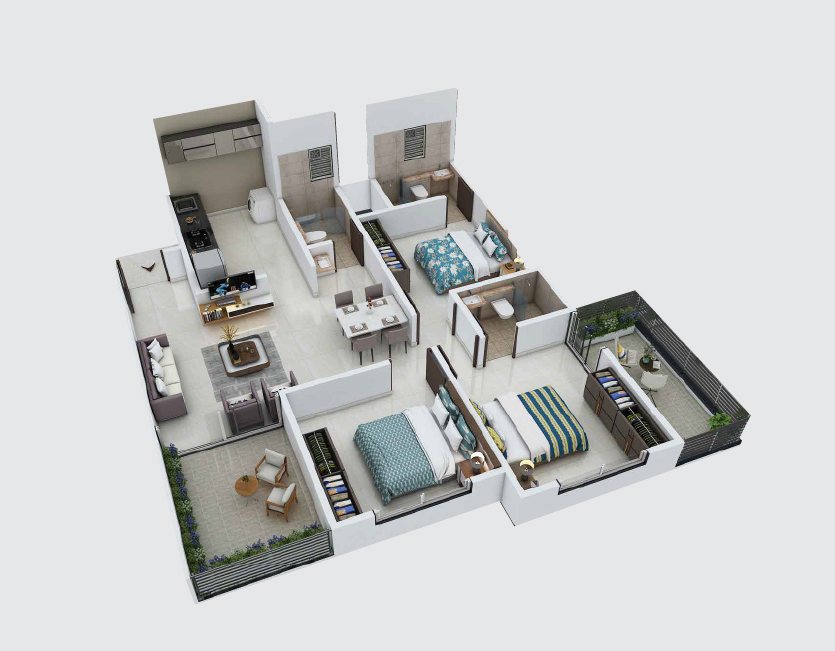 Codename ABC Punawale 3BHK Floor Plan Image